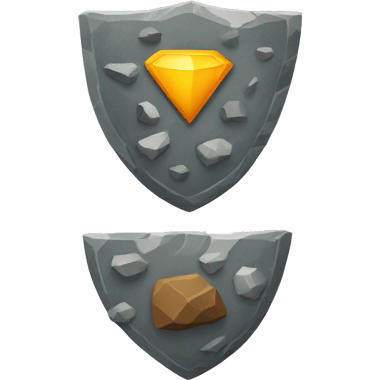 Stones and rocks family shield emoji