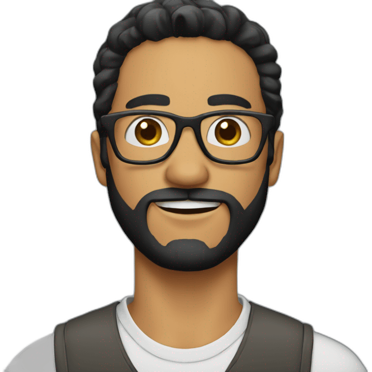 man-with-beard-black-hair-with-glasses emoji