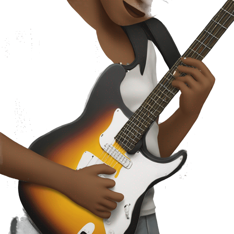 person calmly playing a rnb guitar (electric guitar) emoji