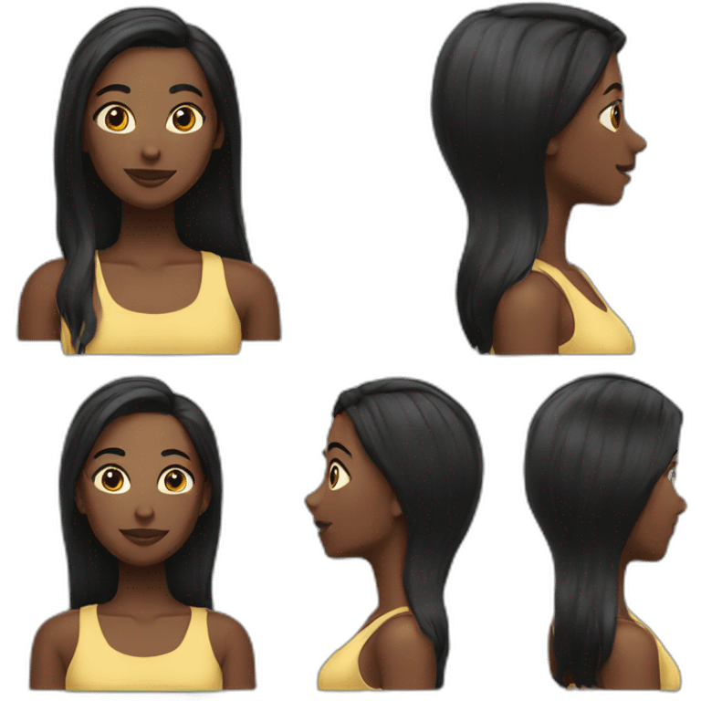 Woman hair black emoji