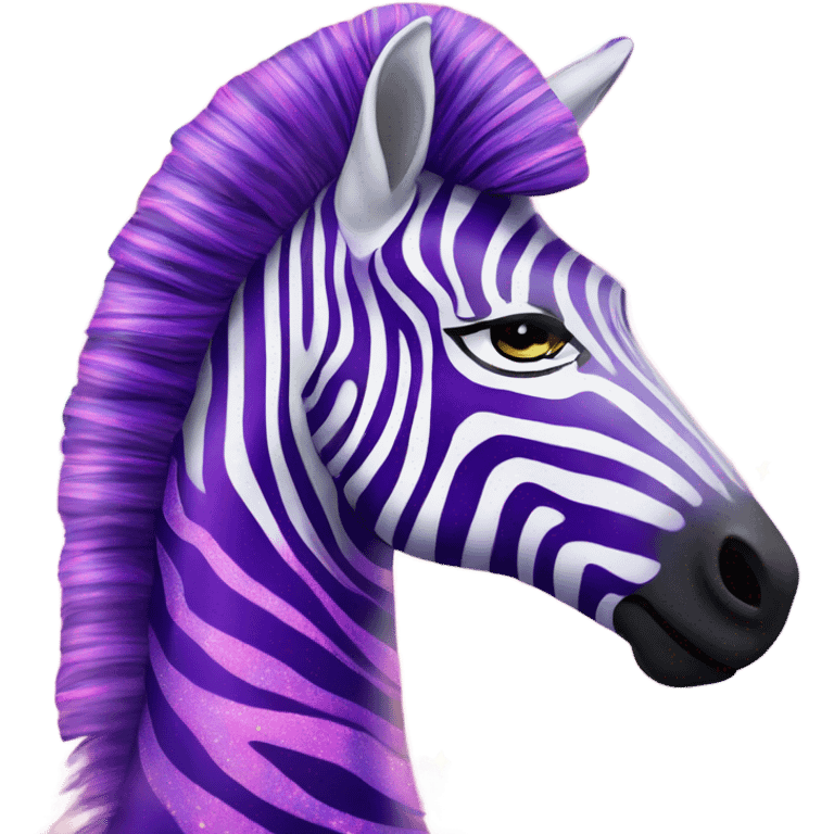 Lisa frank rainbow zebra with glitter purple stripes emoji