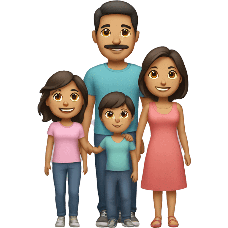 Hispanic Family of 4 with 2 moms emoji