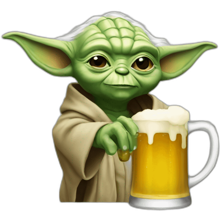 Yoda drink a beer emoji