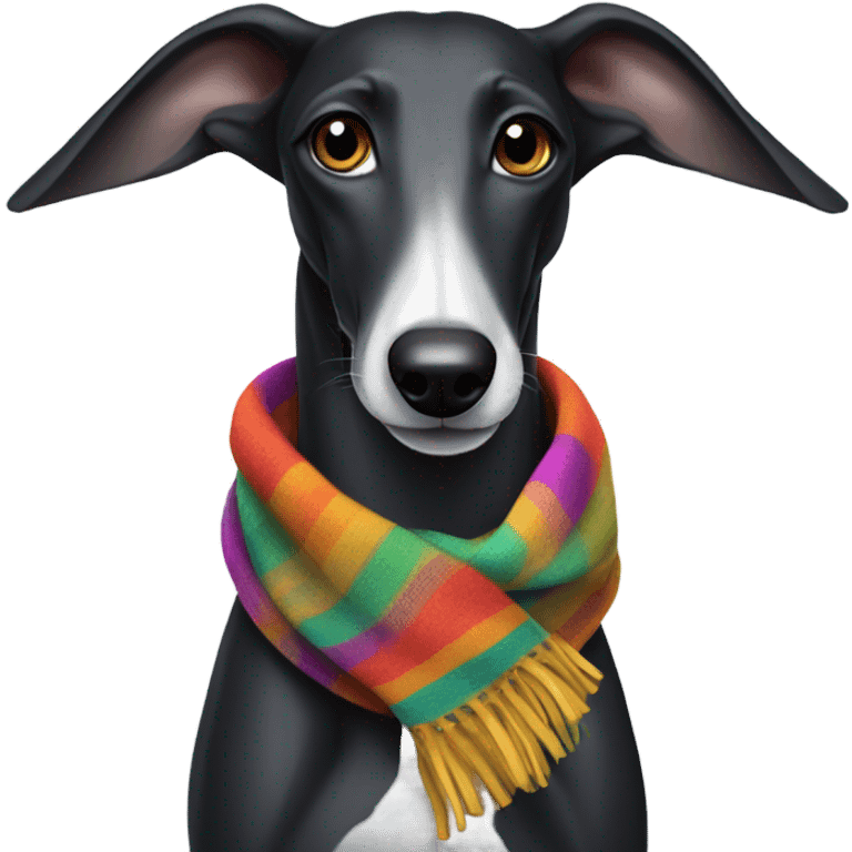 Black greyhound with a scarf emoji