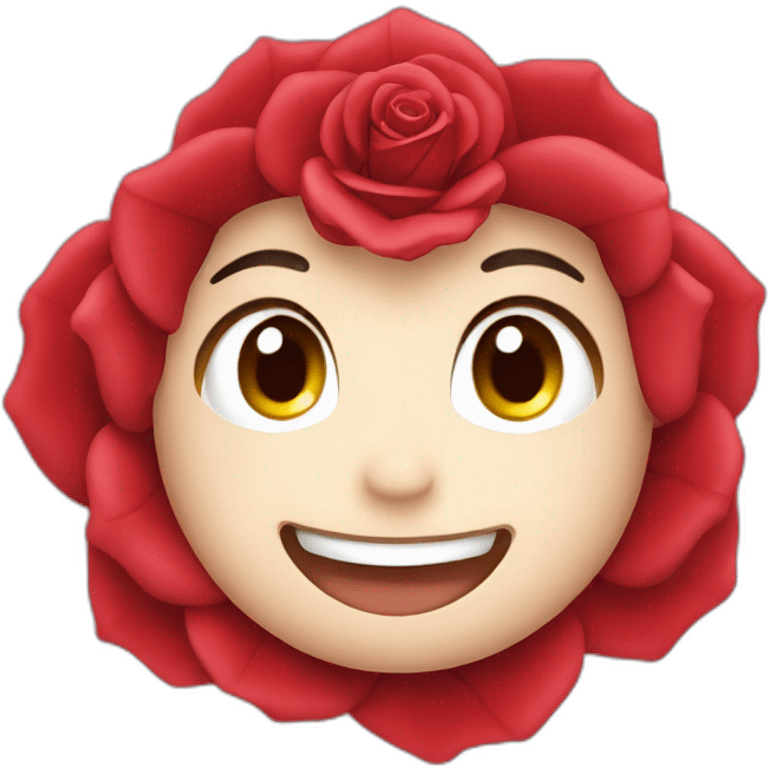 anime smiling red rose emoji