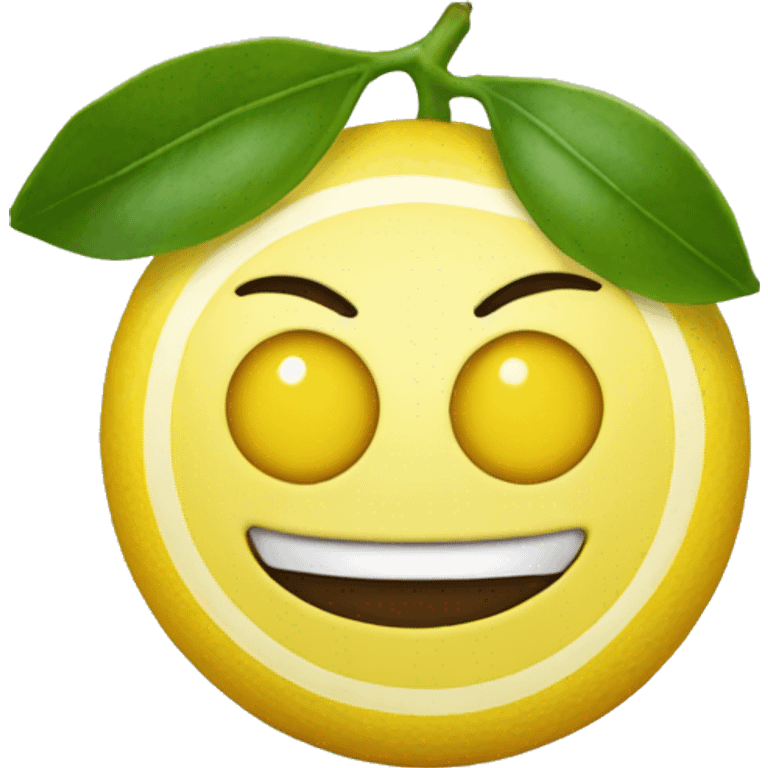 Smiley face with lemons on the eyes emoji