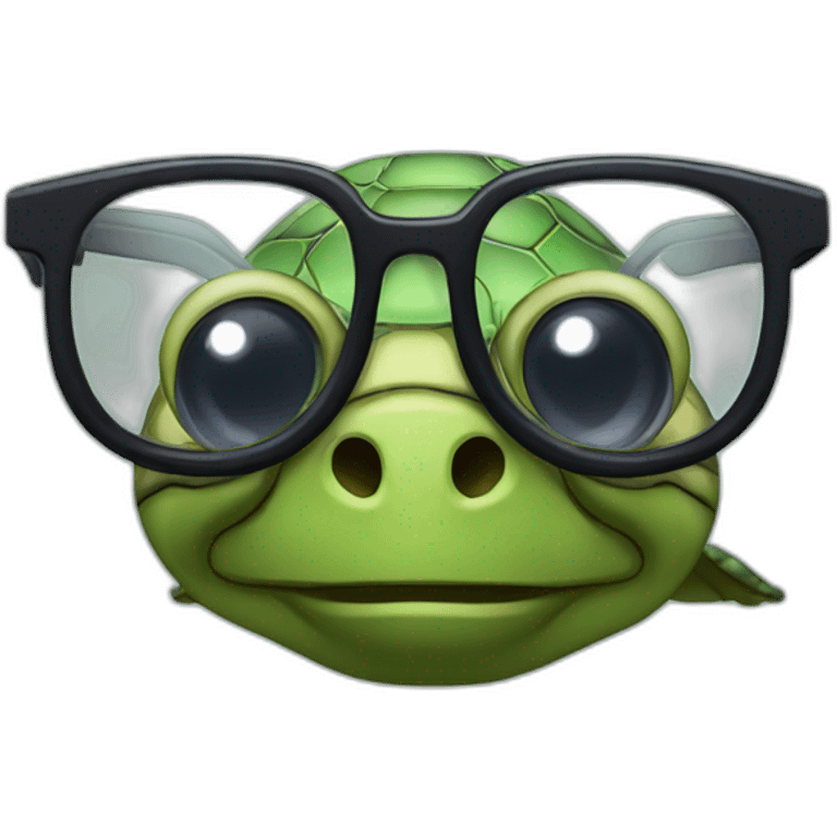 scientific turtle with glasses emoji