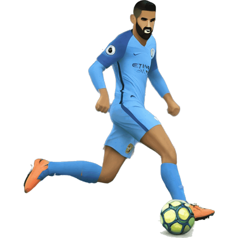 Mahrez kicking ronaldo emoji