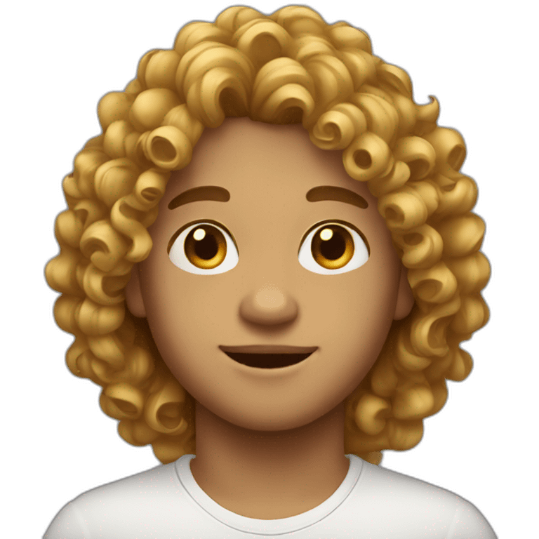 boy long curly hair emoji