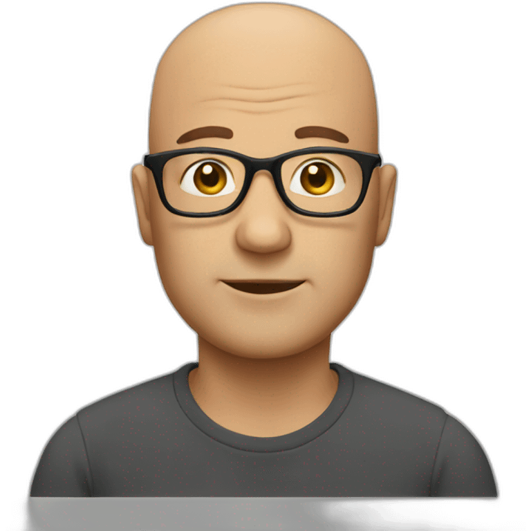 bald man with glasses emoji