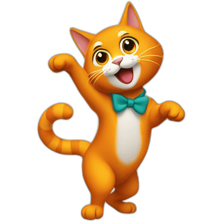 Gato naranja bailando emoji