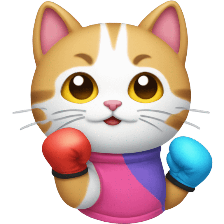 Kawaii cat with punching glove  emoji