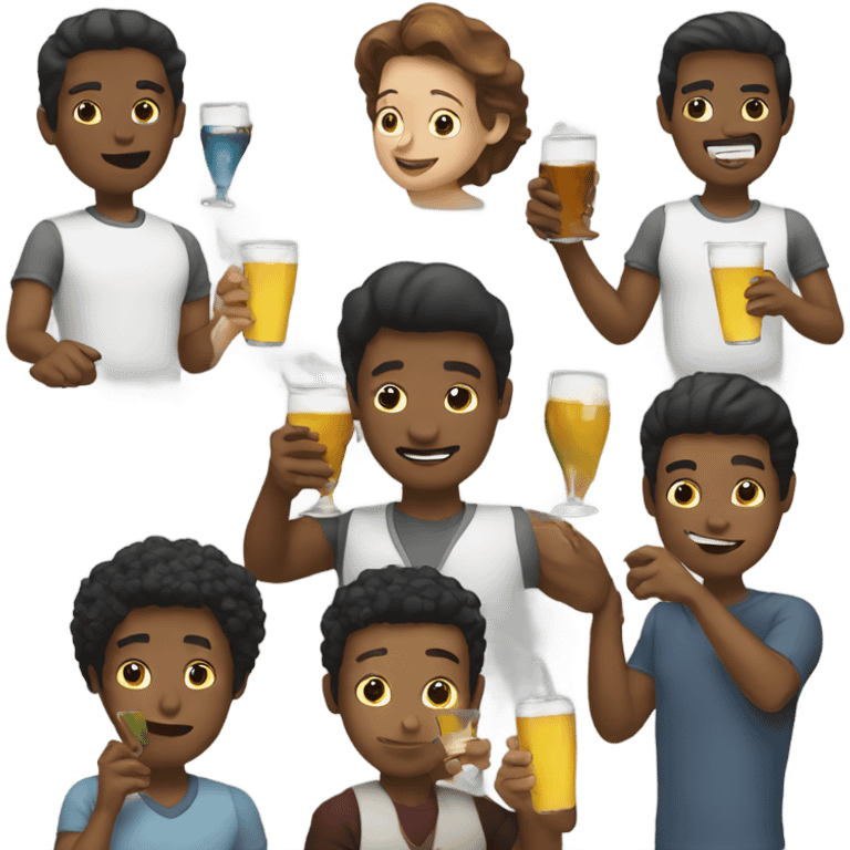 Friends drinking emoji