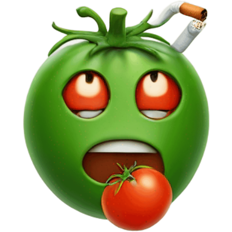 Tomato smoking cigarette emoji