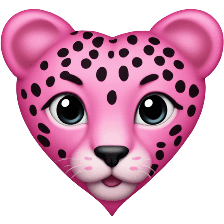 Pink cheetah pront heart emoji