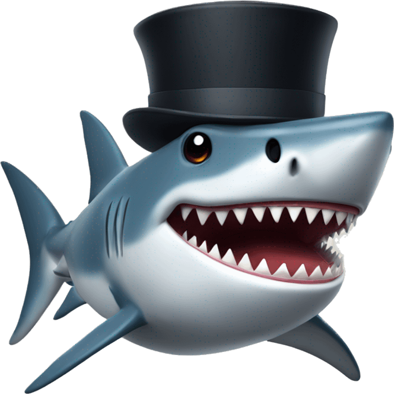 Shark with a top hat emoji