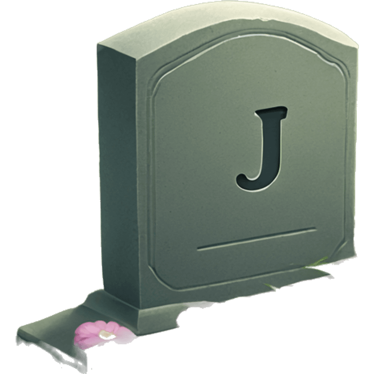 tombstone with the letter J on a meadow emoji