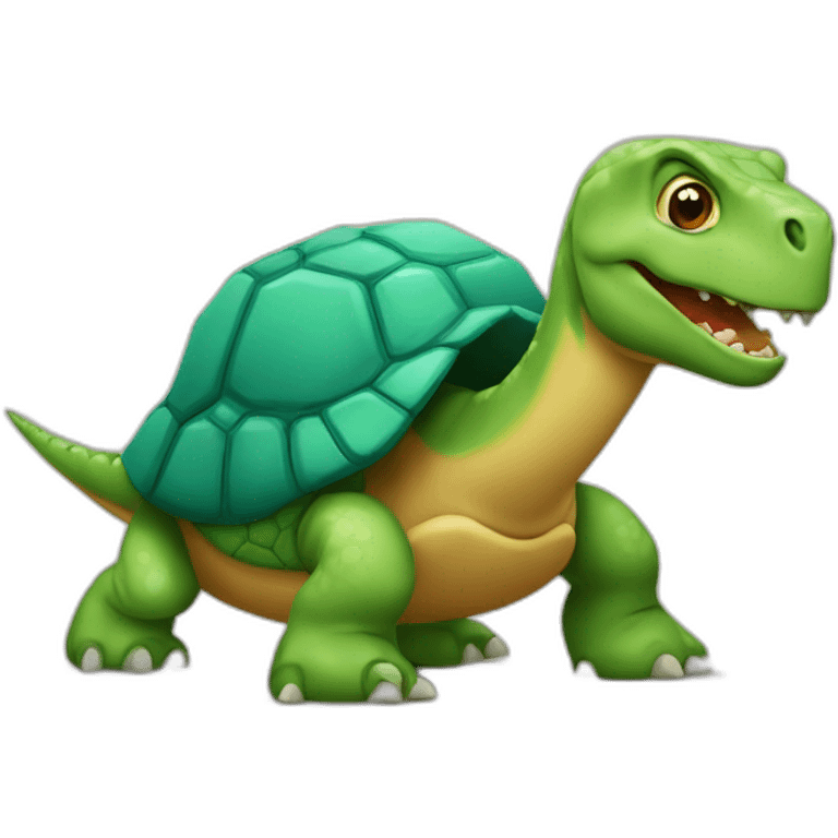 Tortue sur un dinosaure emoji