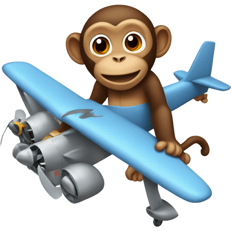 monkey with a plane emoji