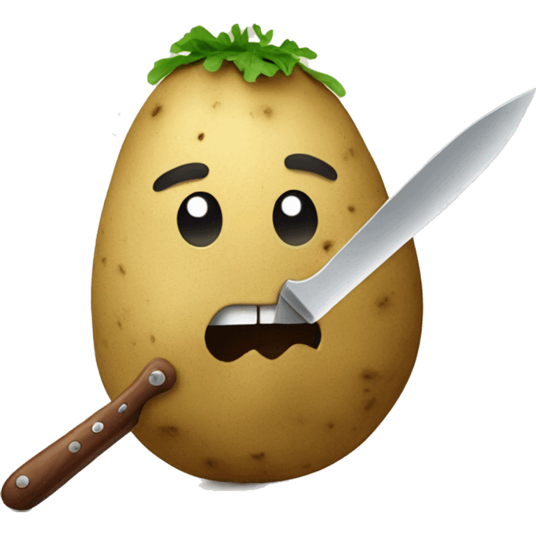 Potato with knife emoji