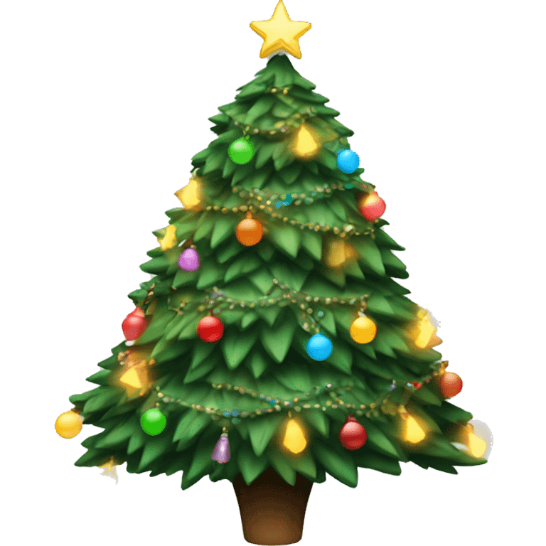 Christmas tree with colorful lights and ornaments  emoji