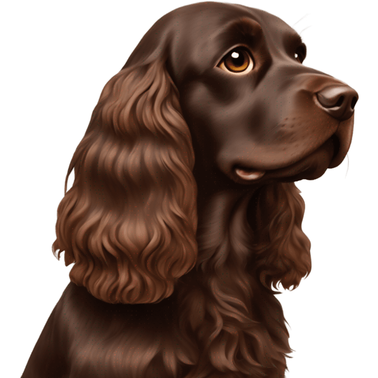 Chocolate brown english cocker spaniel emoji