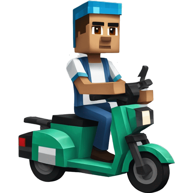 eric zemmour playing Minecraft on a scooter emoji