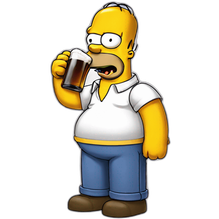 homer simpson drinking a beer emoji