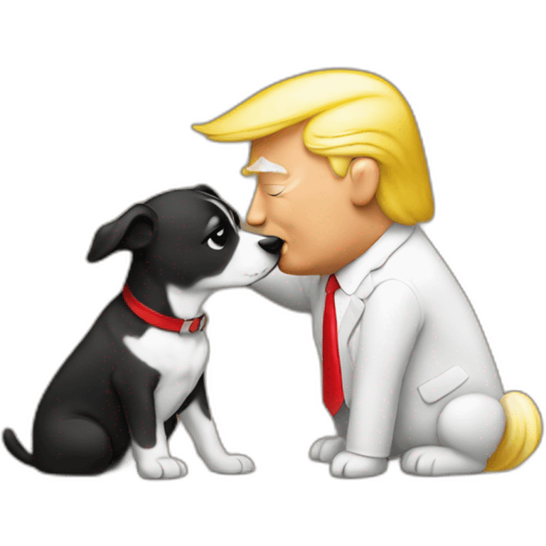 trump kissing a dog emoji