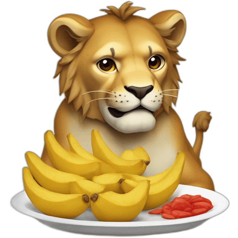 Animal León comiendo papitas a la francesa emoji