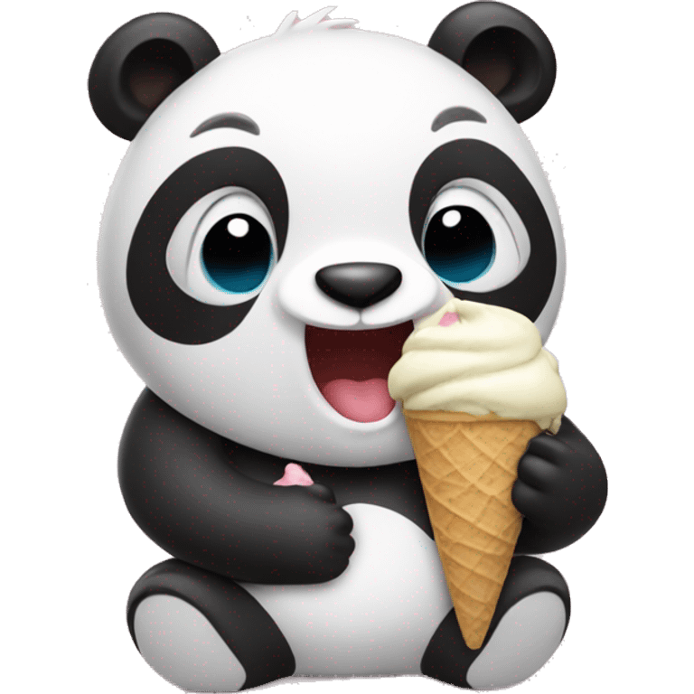 Panda eating ice cream emoji