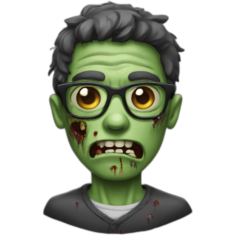 Zombie wearing glasses emoji