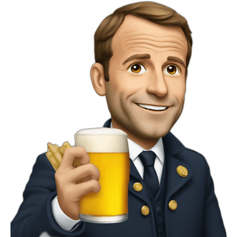 Macron qui boit une bière emoji