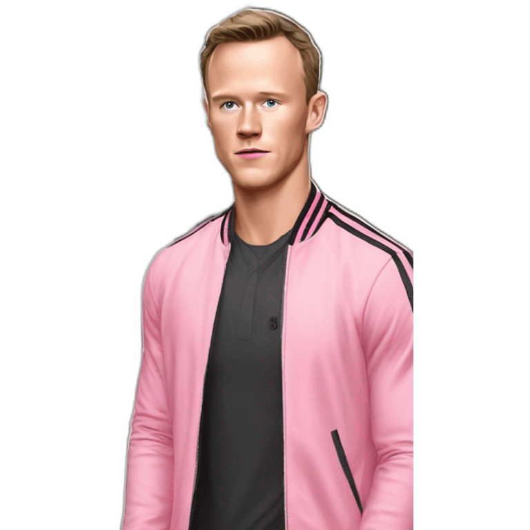 Jonathan Toews standing in front of pink mansion emoji