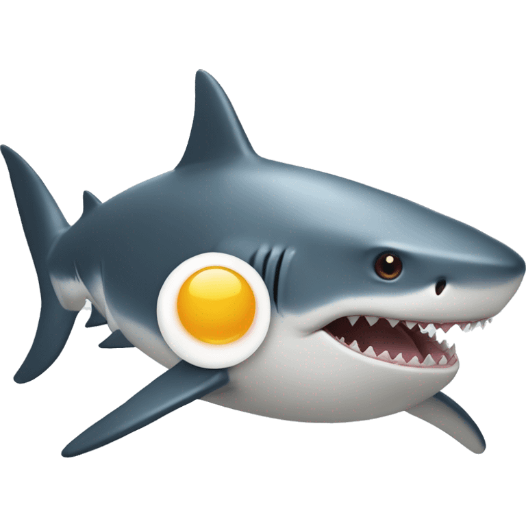 Shark with egg on it’s head emoji