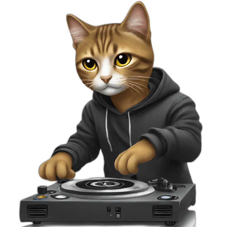 DJ cat with turntable emoji