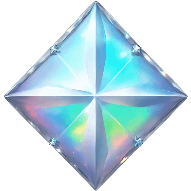 opal diamond chrome four-point star diamond emoji