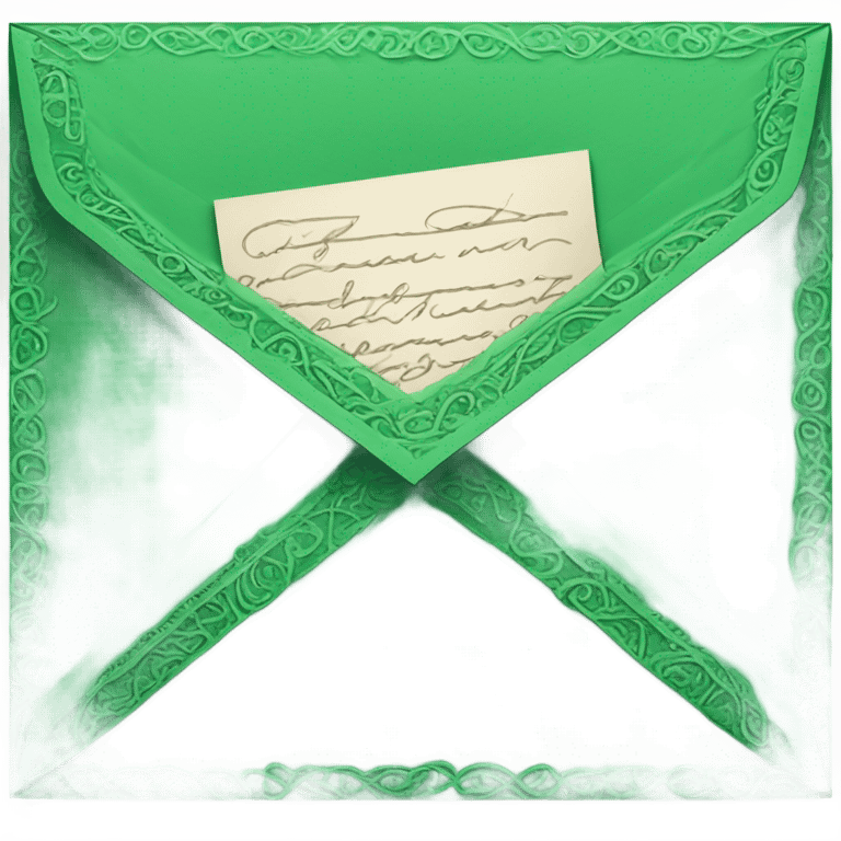 Deep green love letter mail   emoji