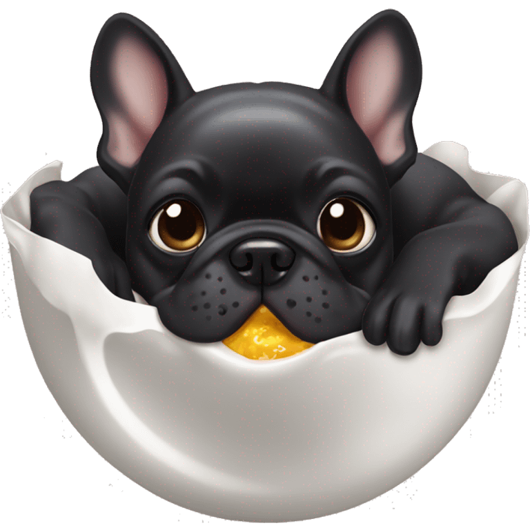 Black frenchie messy eater emoji