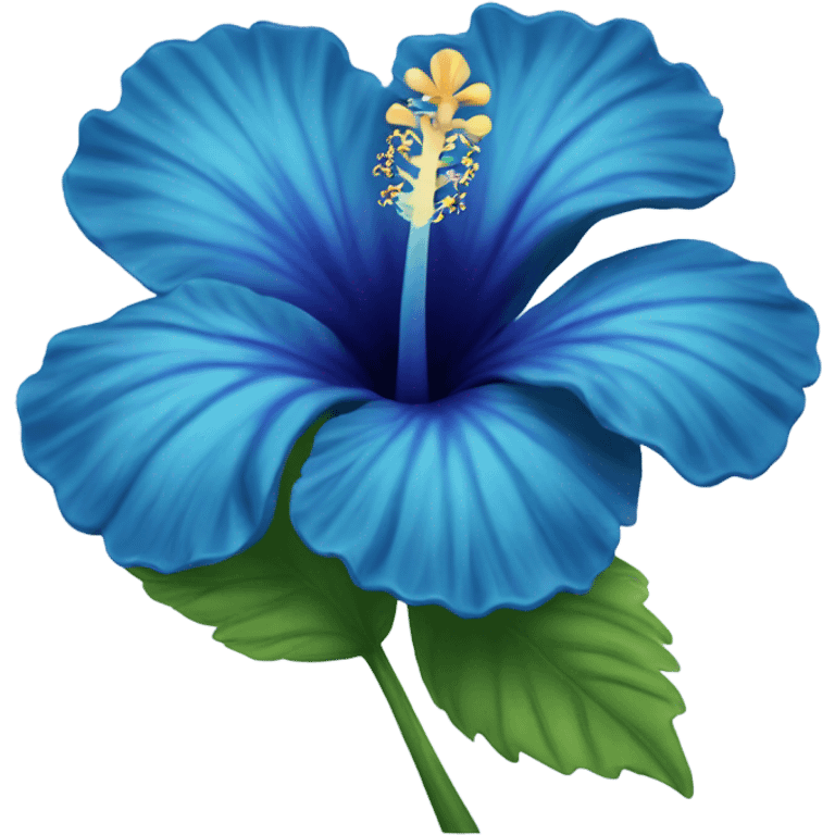 blue hibiscus flower with shades of blue  emoji