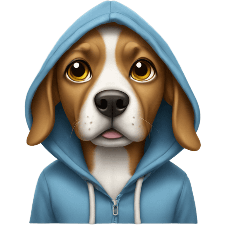 Dog wearing a hoodie  emoji