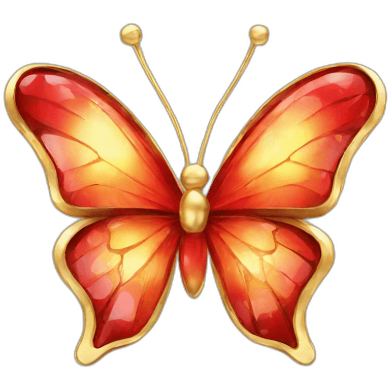 gold and red crystal butterfly jewel emoji