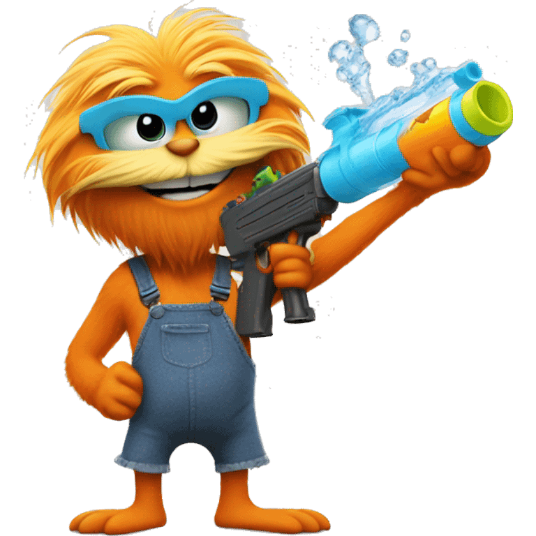 the lorax holding a water gun  emoji