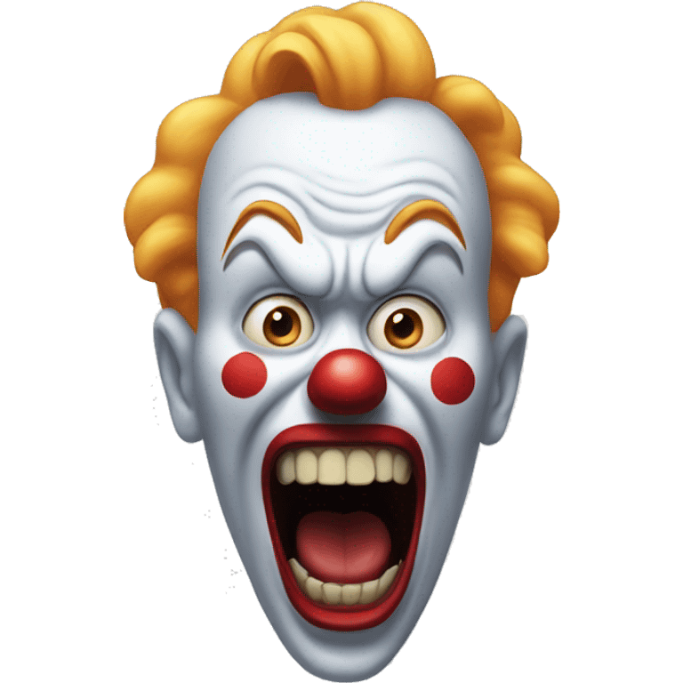 a screaming whiteclown emoji