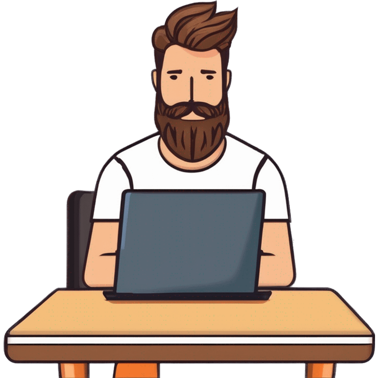 bearded guy at a laptop emoji