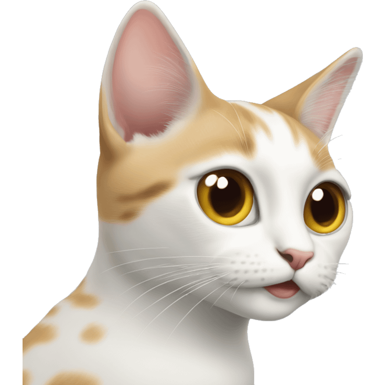 Witte kat met dik gezicht  emoji