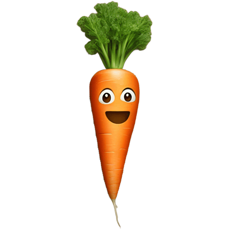 A carrot on top of a wooden table emoji