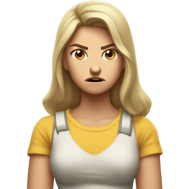 angry white girl emoji