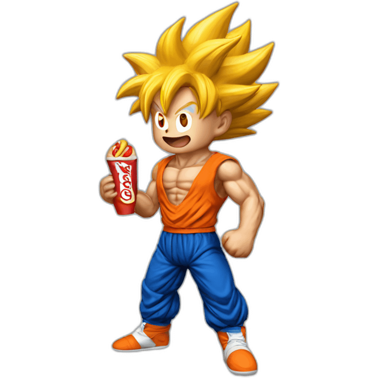 goku eating hotdog emoji