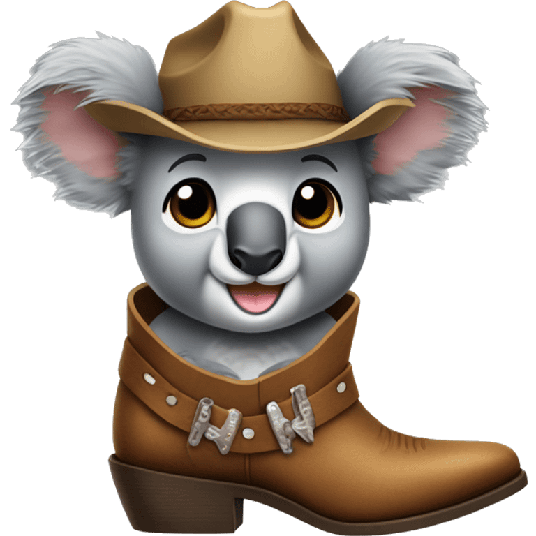 Koala weaing cowboy boots emoji